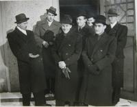 With friends (second from right)