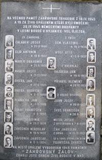 Památník Zákřovské tragédie v Tršicích Zákřově-únor 2011