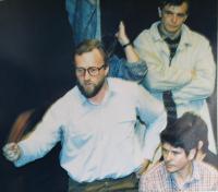 At the foundation of the Civic Forum in the Drama Club on 19th November 1989. 