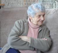 paní Ulrychová během natáčení v roce 2011