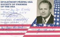 Členská karta Společnosti přátel USA