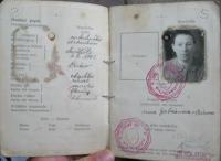 Slovenský cestovní pas matky pamětníka Anny Gabčanové z roku 1943(2)