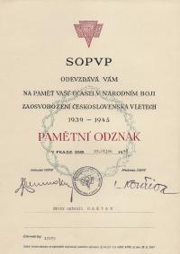 Pamětní odznak z října 1948