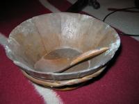 From the medieval cellars in Pilsen - a wooden bowl with a spoon
