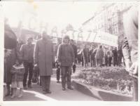 Protesty vůči komunistickému režimu v horní části Václavského náměstí 1. května 1989, které se Rudolf Bereza zúčastnil 