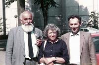 Michal Reiman (left) with Lev Kopalev and Raisa Orlovoвa, Russian dissident writers exiled from the USSR, in West Berlin