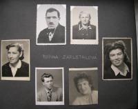 Rodina Zapletalova-(otec Augustin, maminka Marie, sestra Anděla a Marie, dole Jiří Zapletal a sestra Věra)