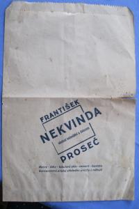 Packets with advertisements from the shop of his father, František Nekvinda