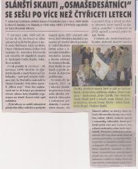 Slánští skauti "osmašedesátníci" se sešli po více než čtyřiceti letech