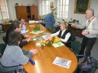 Setkání u starosty města s dcerou vůdčí osoby skautského hnutí ve Slaném, Antonína Rozenkrance