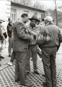 Bratři Švábenský, Vincour, Gavenda při hře Skauting bez hranic 27.10.1996