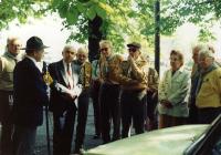 Brother Vincour talking about the history of Svojsík's alley in Český Těšín, May 25, 1999