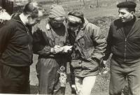 Mr. and Mrs. Gavenda preparing an orienteering race for Scouts - Chotěbuz 1970
