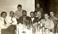 Celebrating the 50th birthday of Josef Žižka (group leader) in January 1981