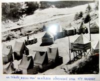 Na táboře BIKINI 1946 na kůlech vůdcovský stan Oty Gavendy