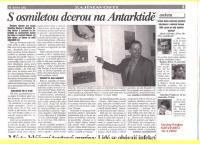Regional newspaper Karvinsko, April 16, 2002 (Stanislav Vincour's son and daughter in Antarctica) 