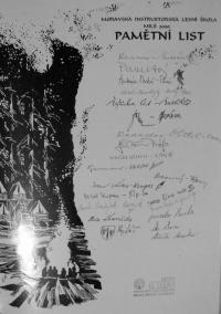 Pamětní list Moravské instruktorské školy (MILŠ) v roce 2000