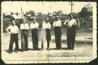 Young Volodymyr Semkiv with friends