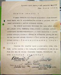 A letter from the citizens of the Kysucké Nové Město