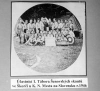 účastníci tábora v roce 1946 na Skorči