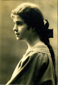 A young Natalia Popovych, a member of Plast