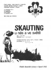 Plakát ze skautské výstavy v Opavě z roku 1992