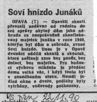 Soví hnízdo Junáků MS Den 22.11.1990
