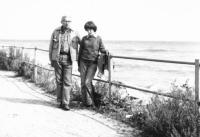 Krisztina Lukách with her father at the coast of East Sea in the 1970 years