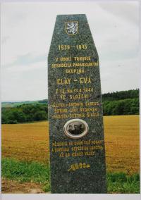 Memorial at the landing site of the group Clay