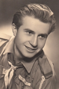 Josef Sudolský in scout uniform, second half of the 1940s