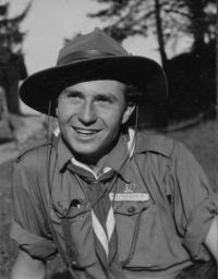 In scout uniform, second half of the 1940s