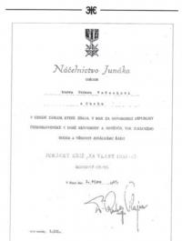 Junácký kříž - Za vlast