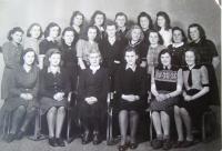 Education course for re-emigrant girls, V. P. in the middle row, fifth from left