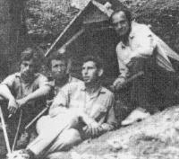 Members of TIS during their camp in 1974