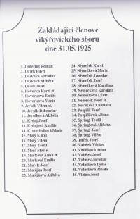 Zakládající členové Vikýřovického sboru dne 31. 5. 1925