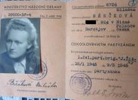 Partyzánský průkaz Miluška Zedníčkové (Břečková) 