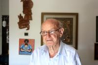 Menachem Tiben při natáčení 