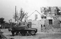 Lanžhot. A destroyed M3 Stuart tank (1945)