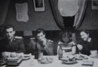 Aš District. A party at a non-specified Border Guard company. Leopold Tuček is first from the left