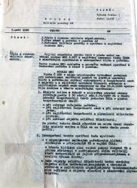 The events of August 1968. An order from Aš garrison commander, Lieutenant Colonel Miroslav Tomeš, from 7 September 1968 (1)