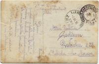 War postcard, side B: the witness’s father Quirin Pavlík writes home from active service (November 1916)