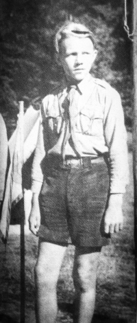 Erazim Kohák at the Boy Scouts camp of the Group 118 Praha in summer 1945