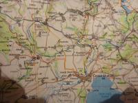 Mapa nejbližší oblasti kolem Babiččina údolí, v níž se skrývali členové partyzánské skupiny kpt. Sokolovského 