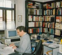 1987; in his office; Schwarzenberg Palace