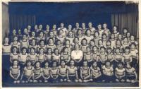 Sokol Hlinsko in the 1930s (D. Trojanová is 7th from the right in the upper row)
