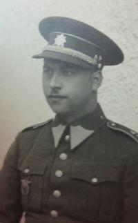 Her father František Sobotík in the air force officer's uniform