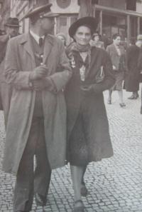 Her parents František and Věra Sobotík in Opava
