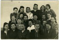 Ukrainian women-political prisoners after the release from the camp in a special settlement. Yaroslava Hasyuk (Kryzhanivska) is in the top row, the second one from the right. Inta, the Komi Autonomous Soviet Socialist Republic, USSR, 24.04.1955. 