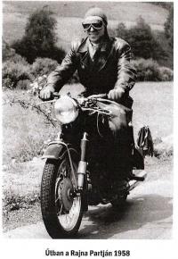 Jenő Ivánfi on the road by the Rhein, 1958