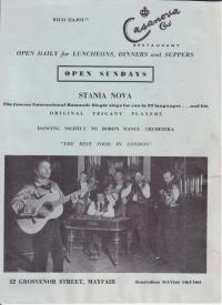 A poster promoting a music performance of Mr. Nova organized in one of the most prestigious clubs in London